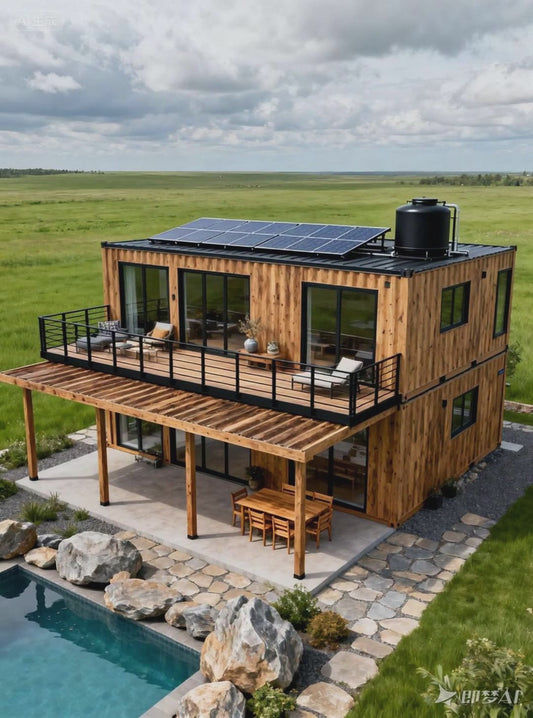 Wood grain container house